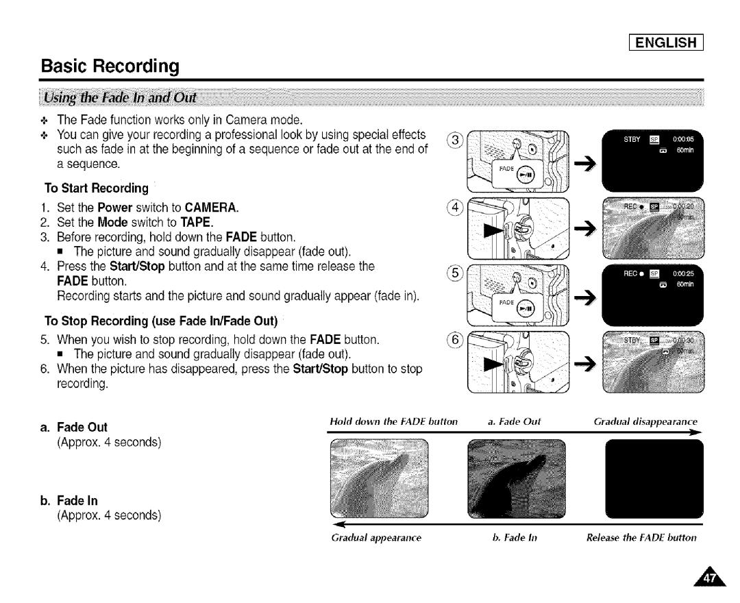 Samsung SCD455 manual To Start Recording 