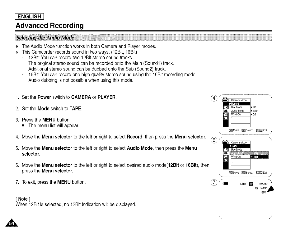 Samsung SCD455 manual SelectorMovethe. Menu selector 