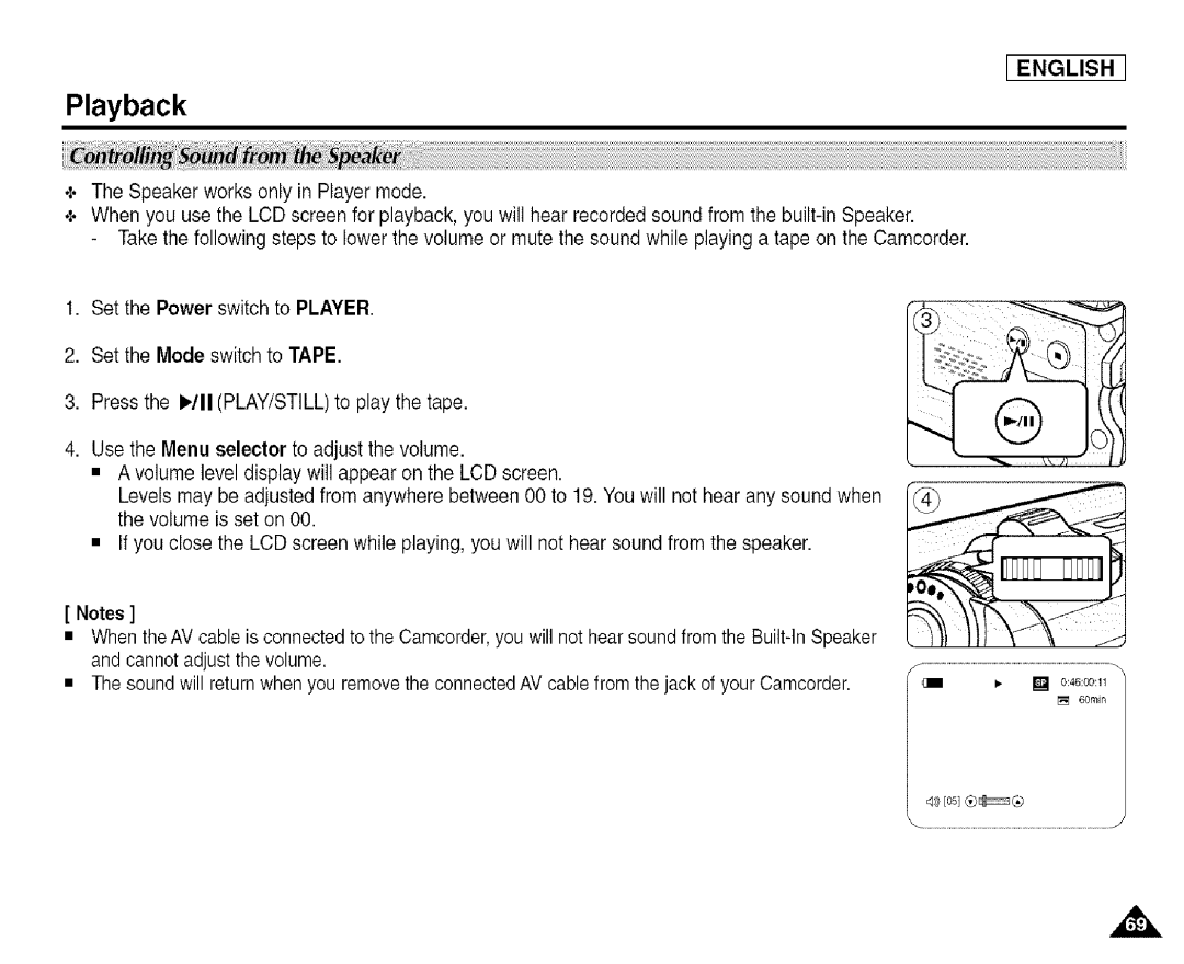 Samsung SCD455 manual Playback 