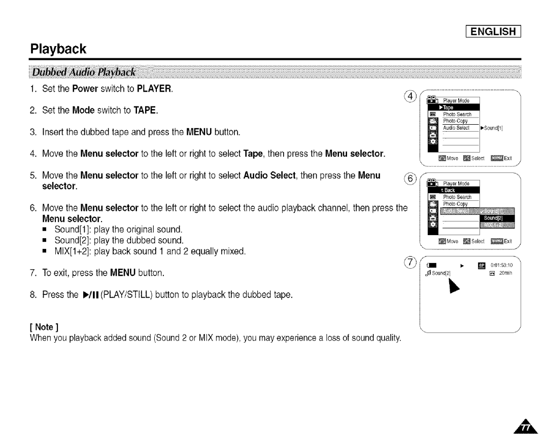 Samsung SCD455 manual Selector 