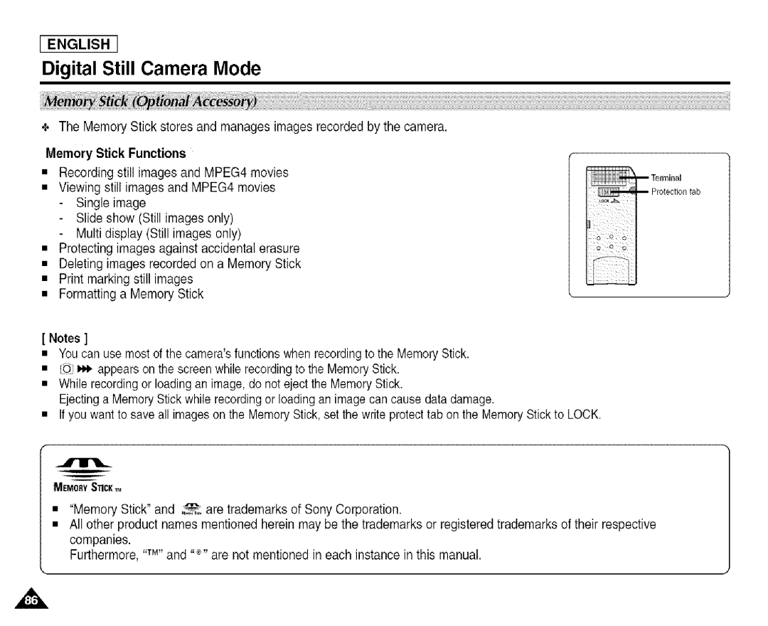 Samsung SCD455 manual Digital Still Camera Mode 