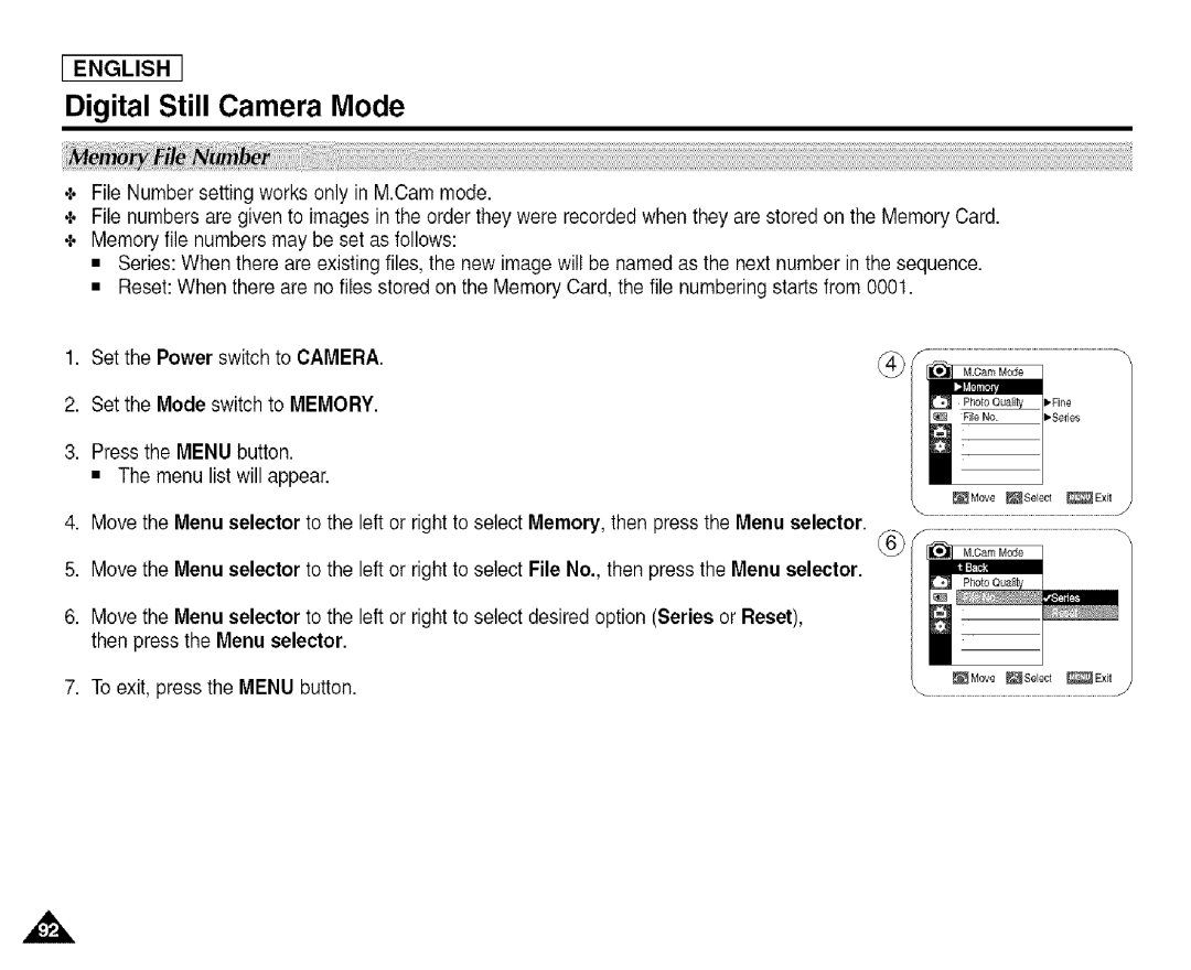 Samsung SCD455 manual To exit, press the Menu button 