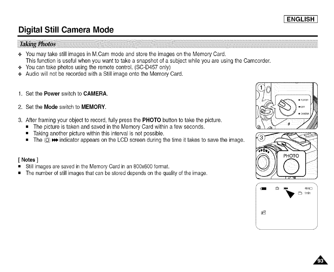 Samsung SCD455 manual Off 