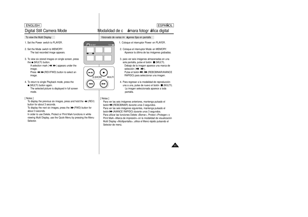 Samsung SCD457 manual Show Multi 