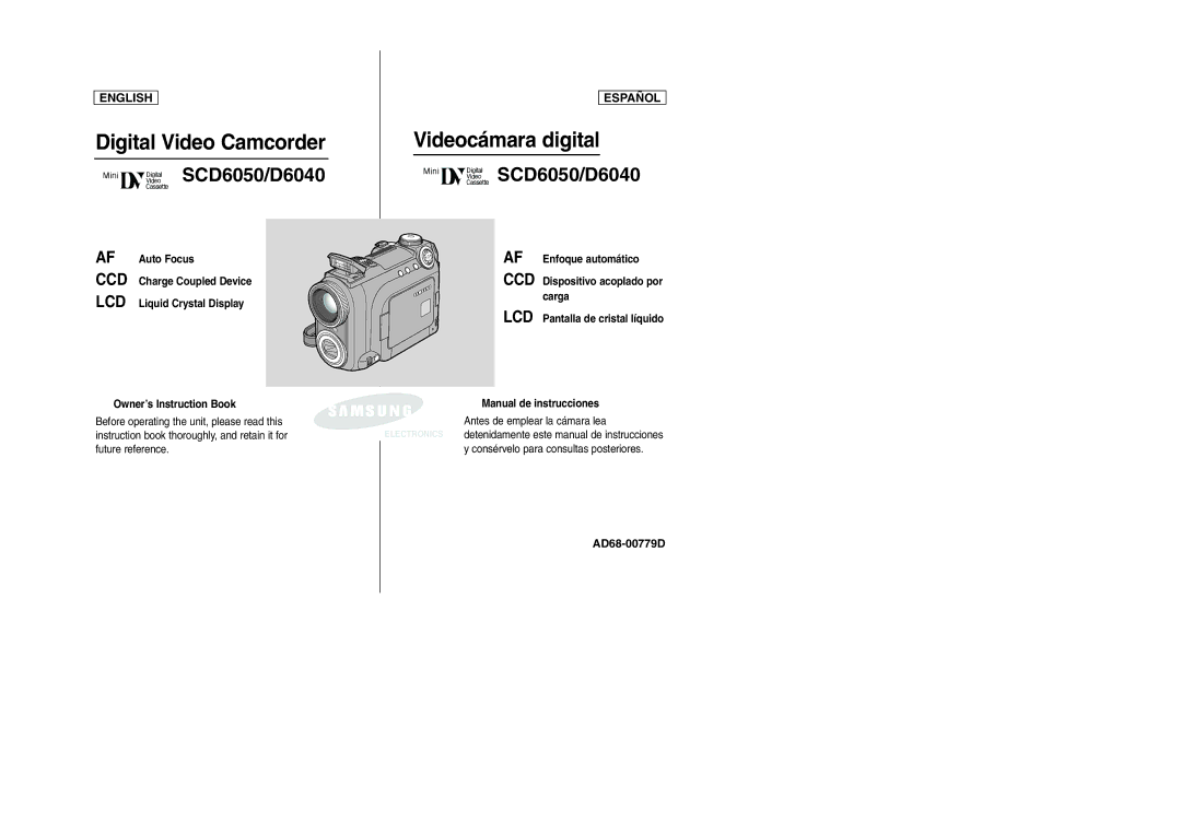 Samsung SCD6050, SCD6040 manual Digital Video Camcorder 