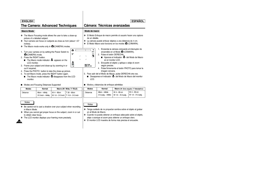 Samsung SCD6040, SCD6050 manual Macro Mode 