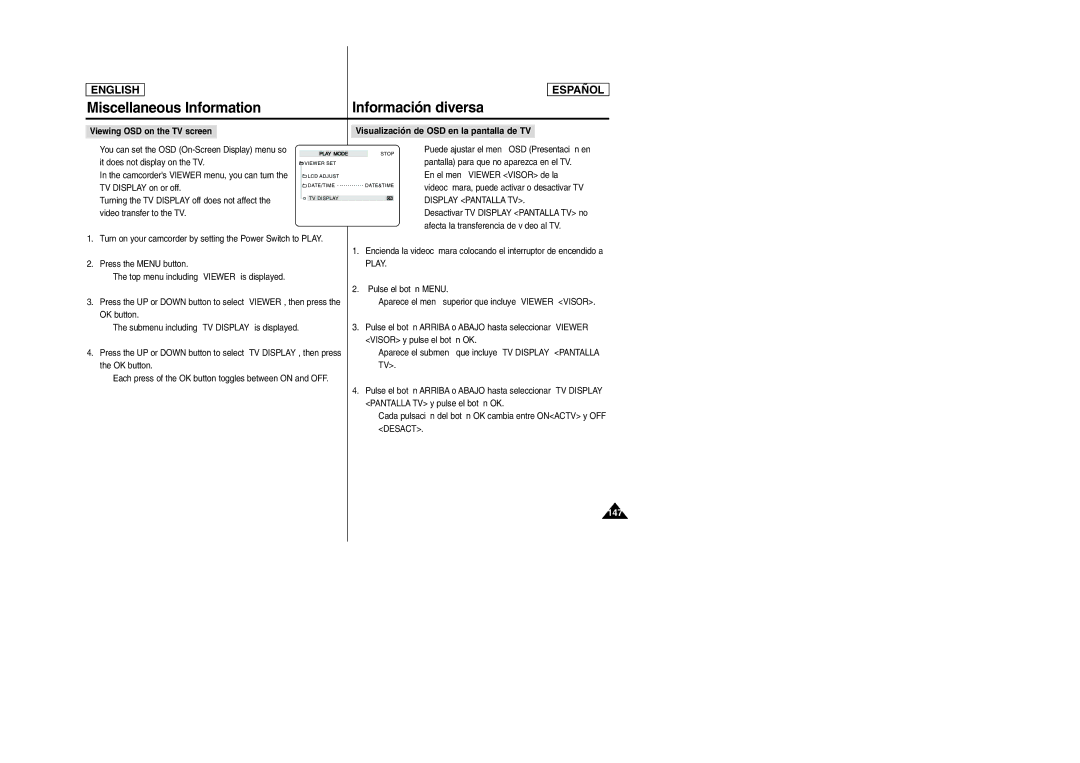 Samsung SCD6050, SCD6040 manual 147 