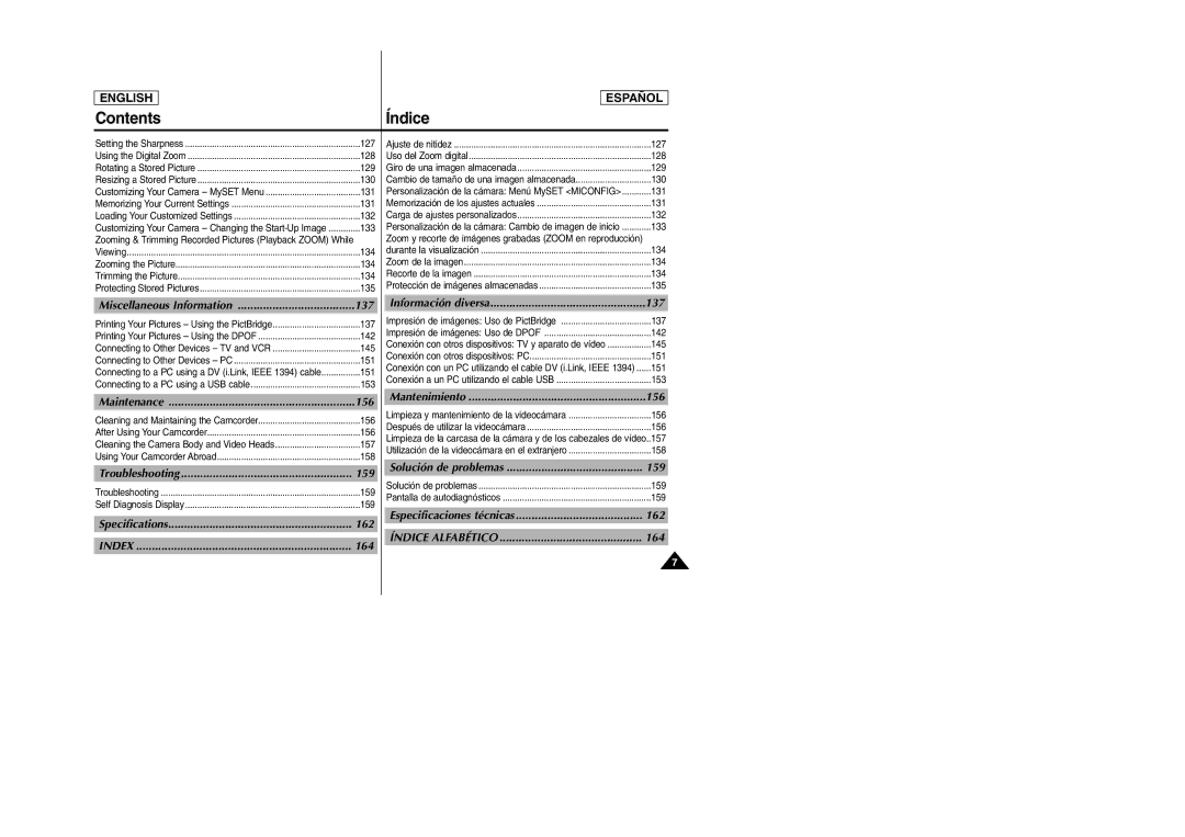 Samsung SCD6050, SCD6040 manual 137, 156, 159, 162, 164 