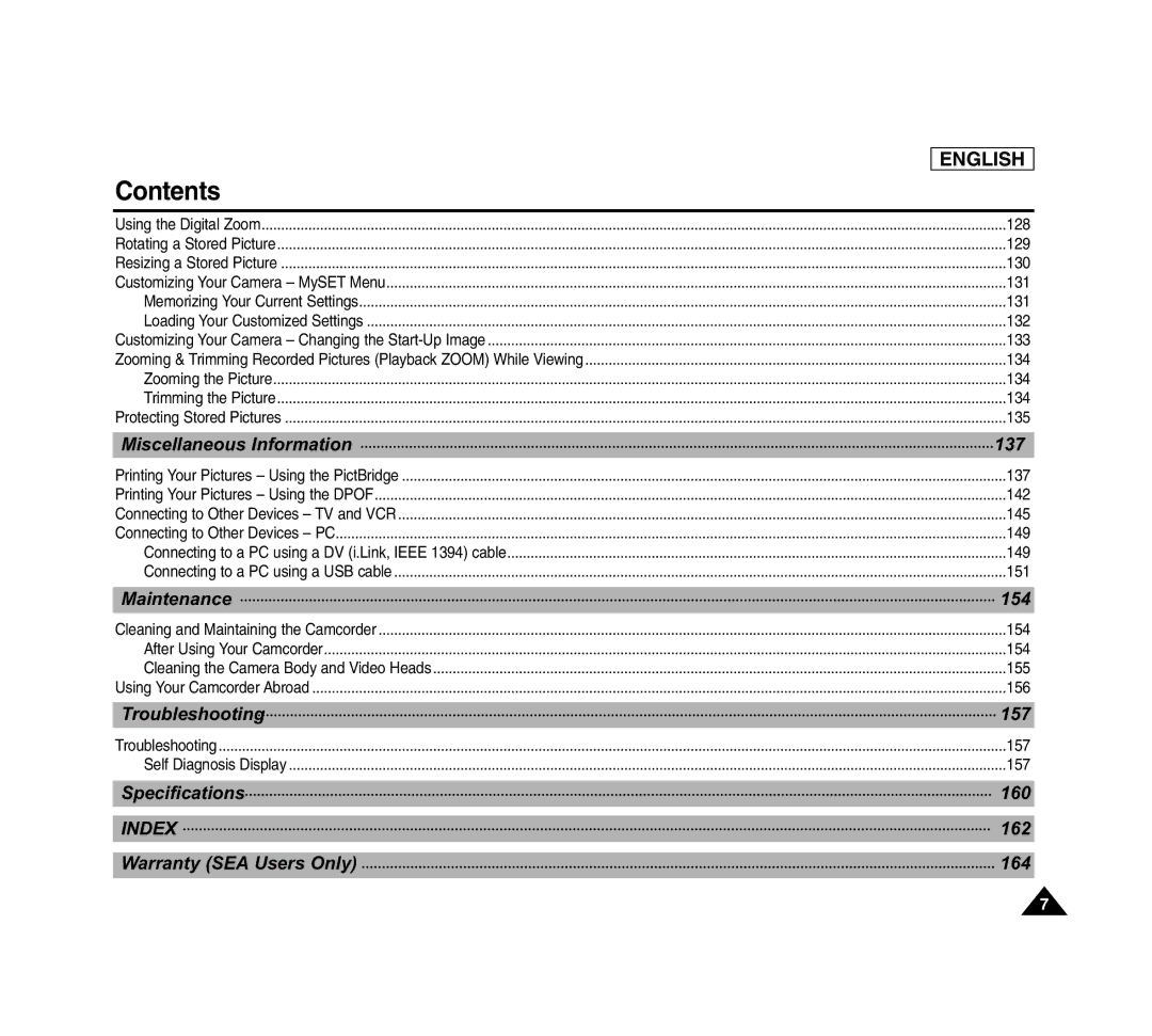 Samsung SCD6040 manual Index 