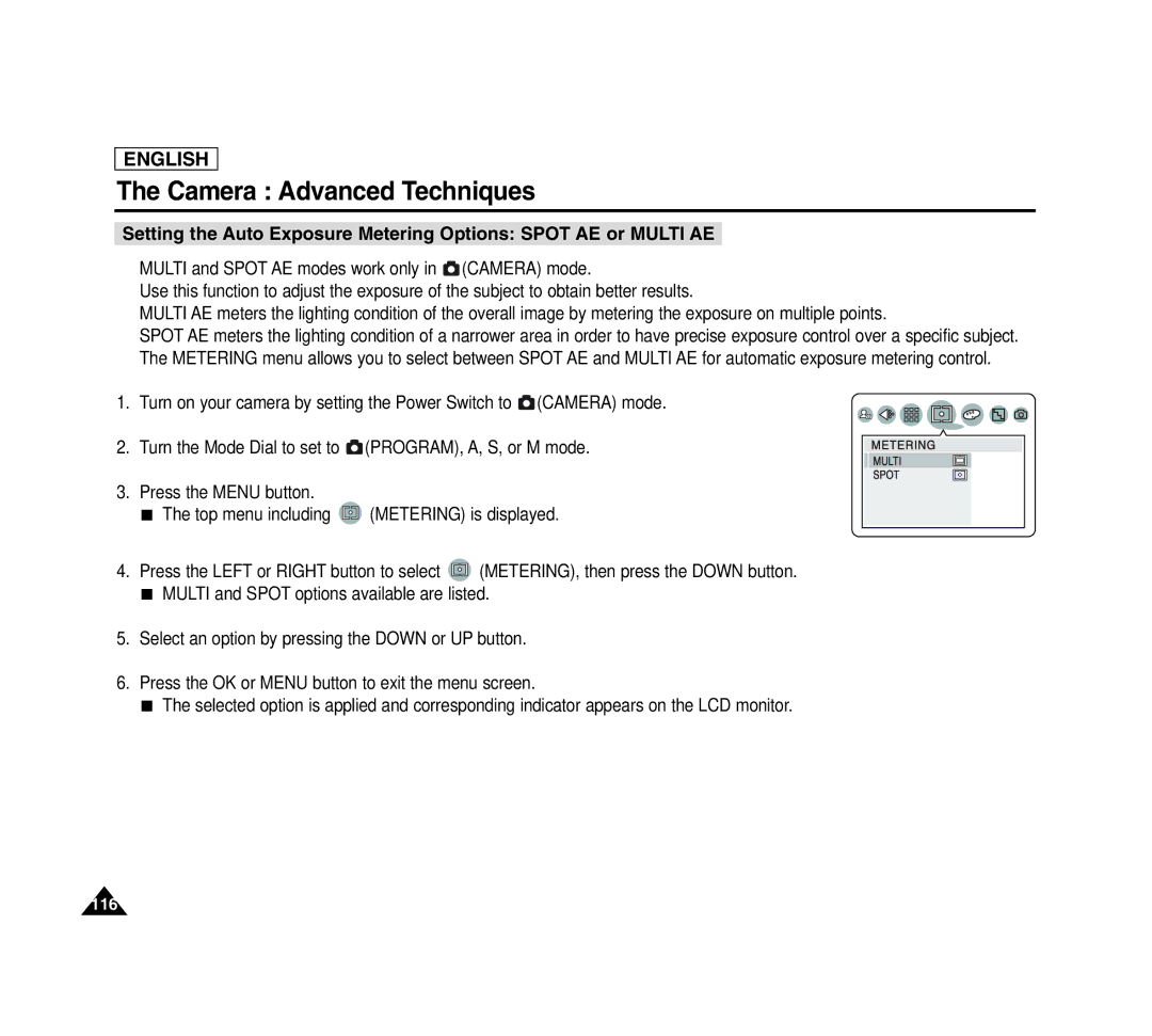 Samsung SCD6040 manual 116 