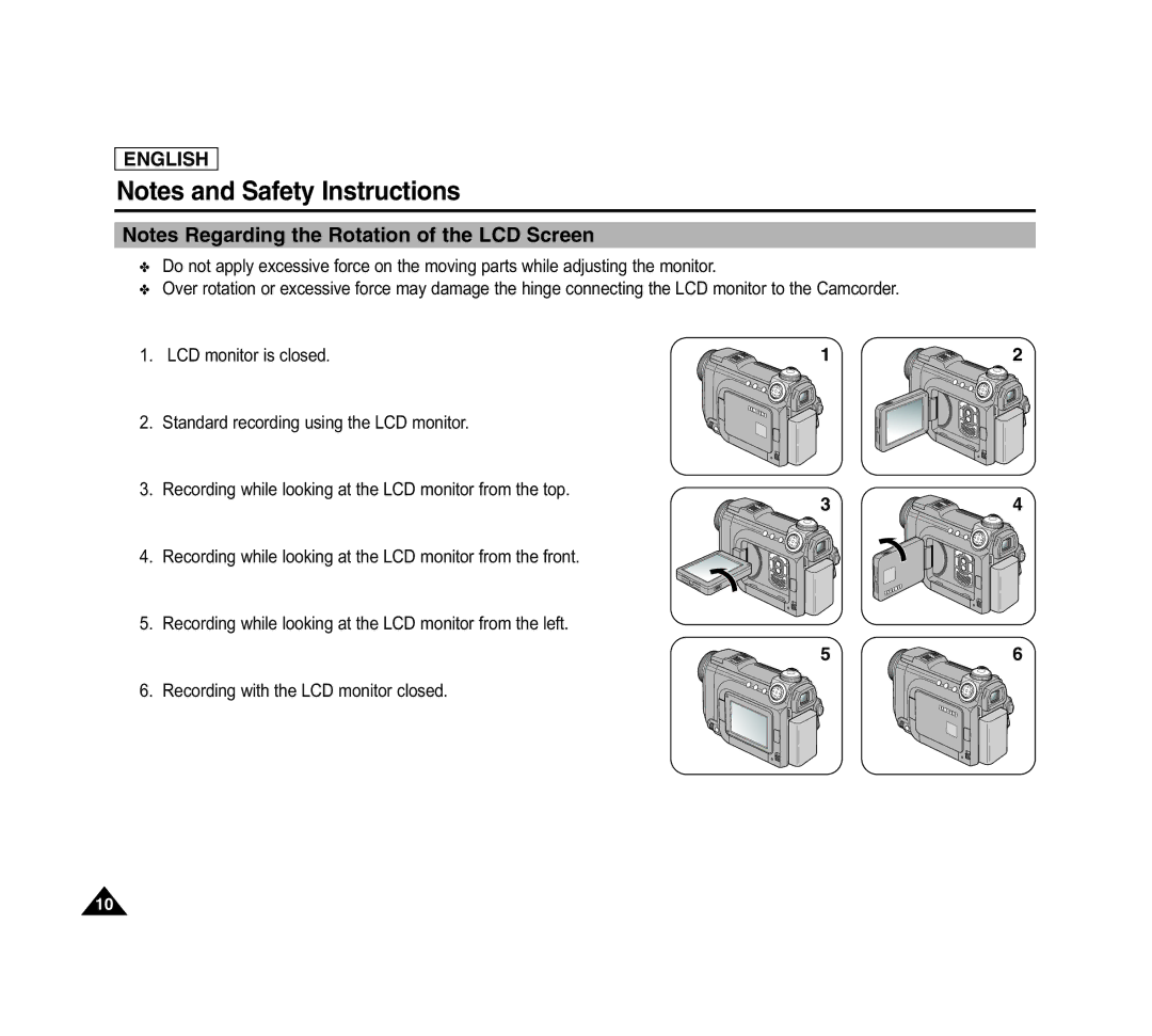 Samsung SCD6040 manual LCD monitor is closed 