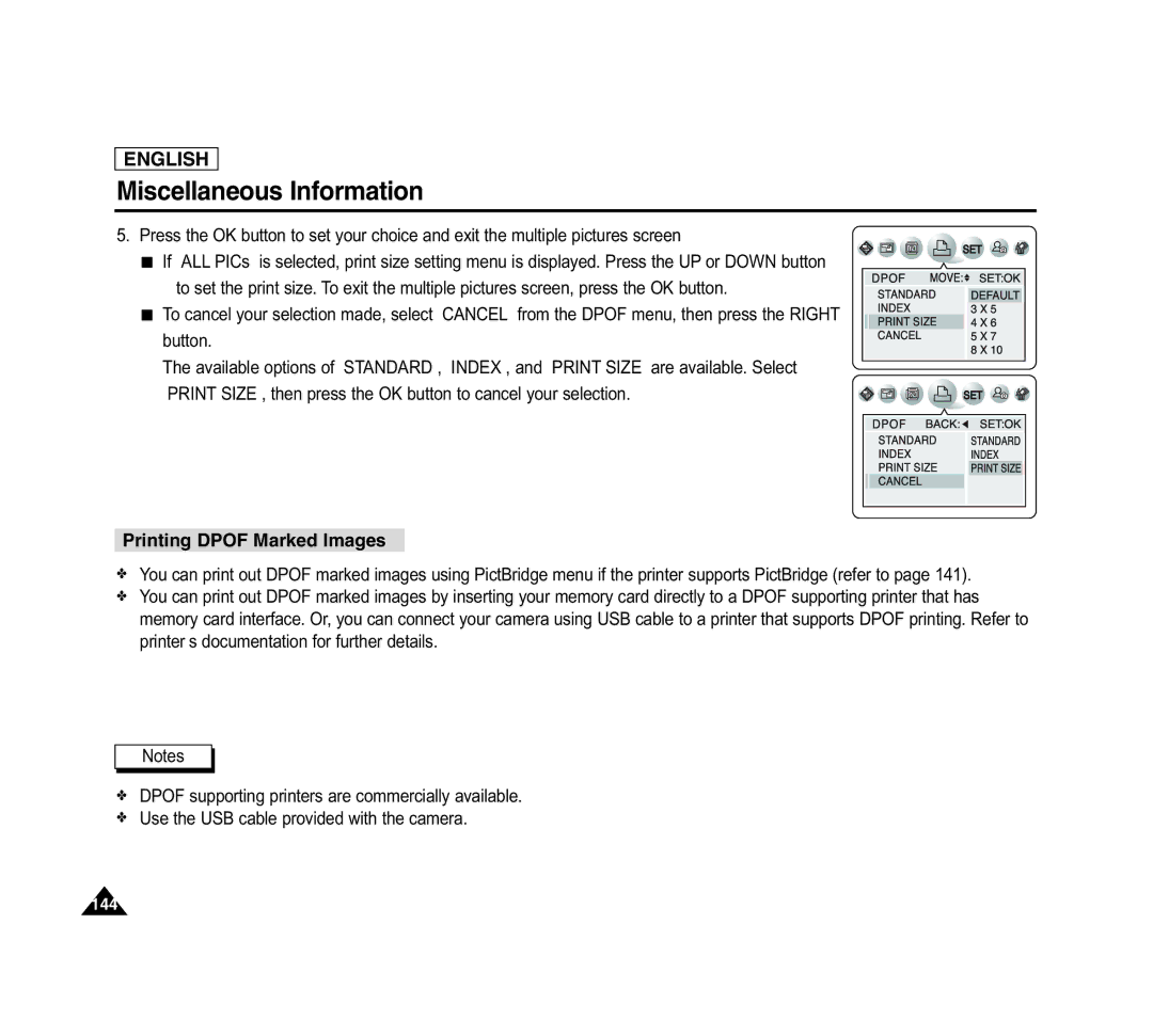 Samsung SCD6040 manual Printing Dpof Marked Images 