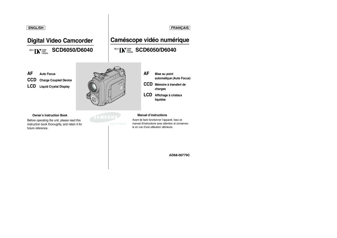 Samsung SCD6050/D6040 manual Digital Video Camcorder, Avant de faire fonctionner l’appareil, lisez ce 