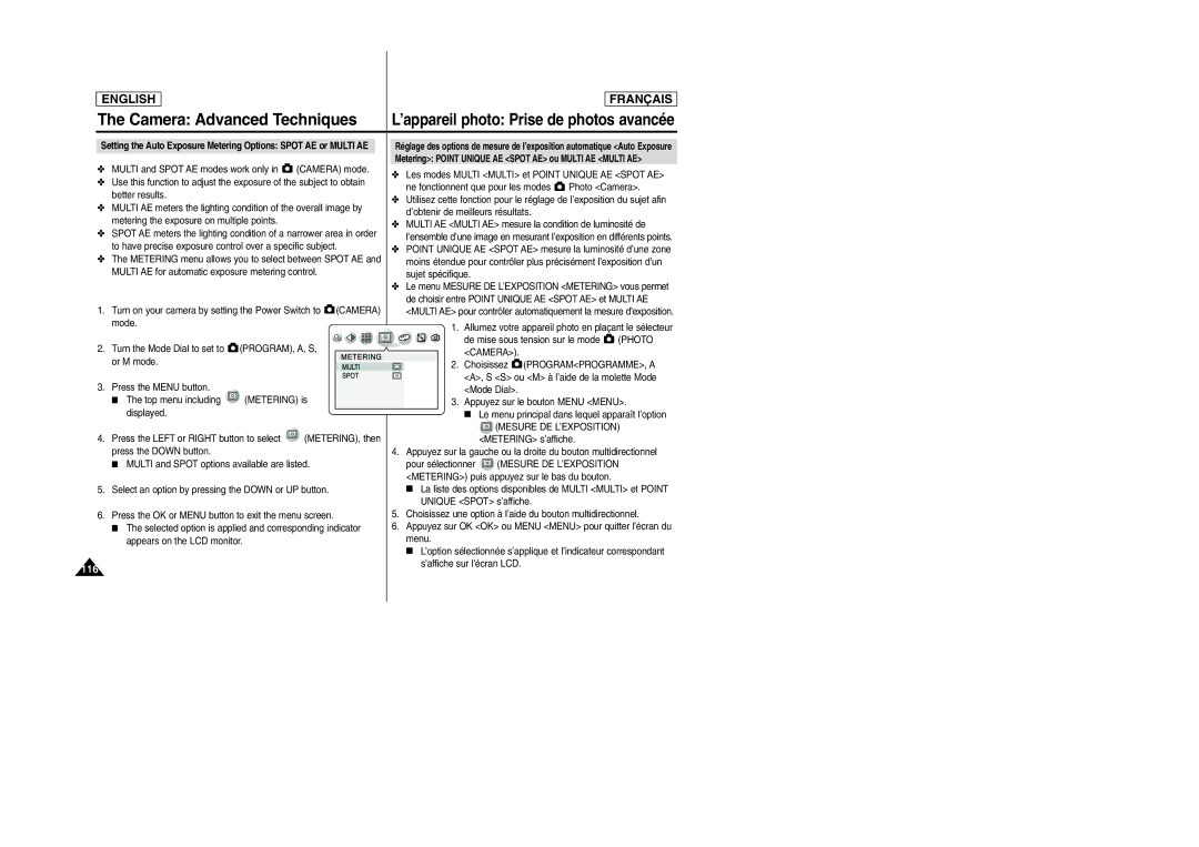 Samsung SCD6050/D6040 manual 116 