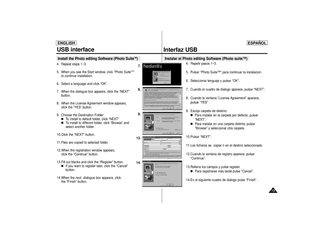 Samsung SCD75, SCD77, SCD 73 manual Next 