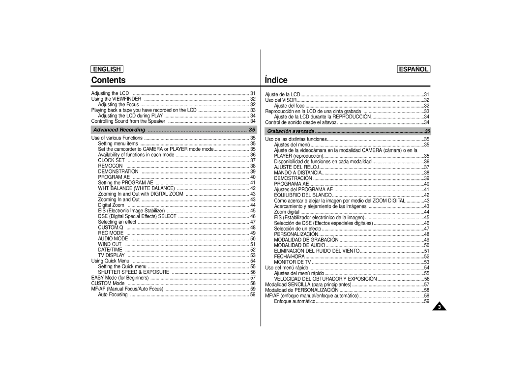 Samsung SCD80 manual Advanced Recording 