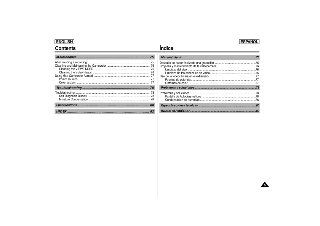 Samsung SCD80 manual Index 