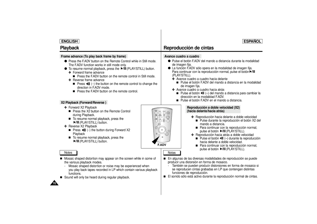 Samsung SCD80 manual Adv 