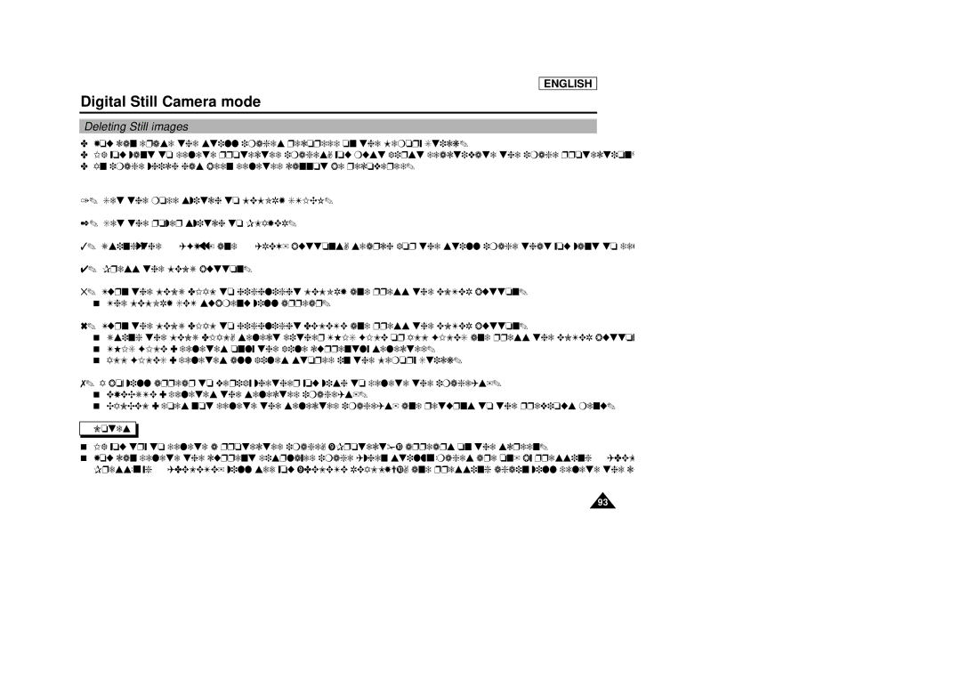 Samsung SCD86/D87 manual Deleting Still images 