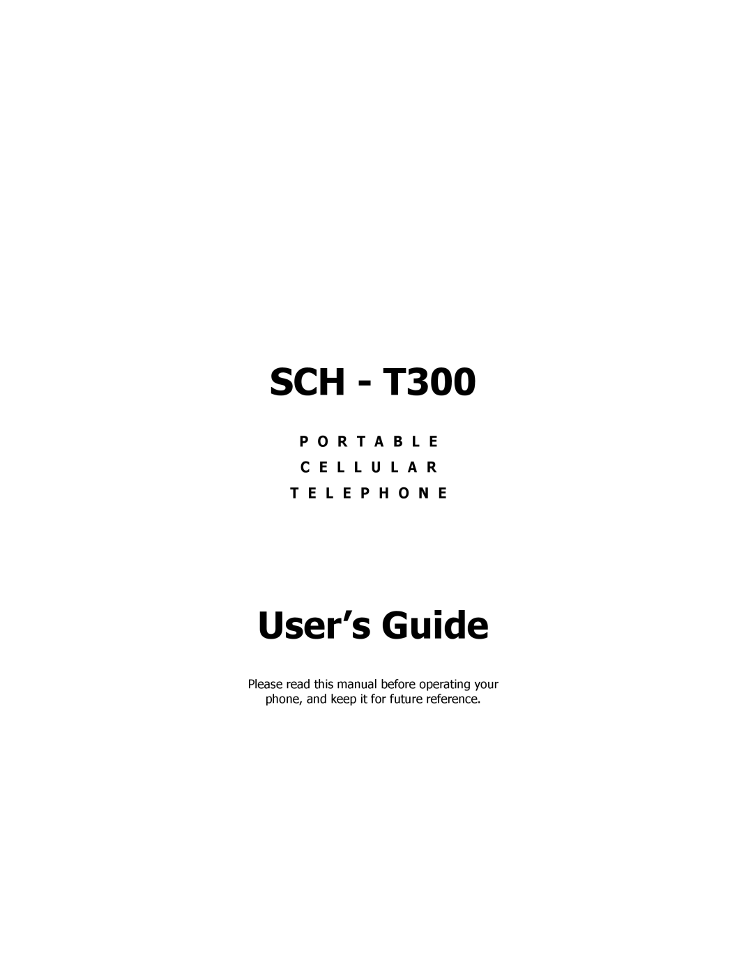 Samsung SCH - T300 manual SCH T300 