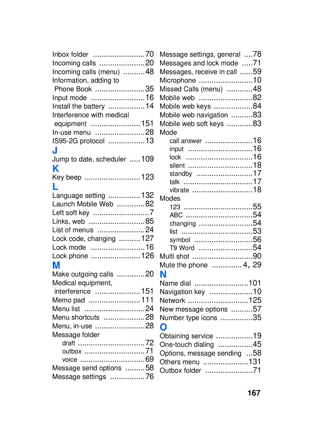 Samsung SCH-a610 manual 167 