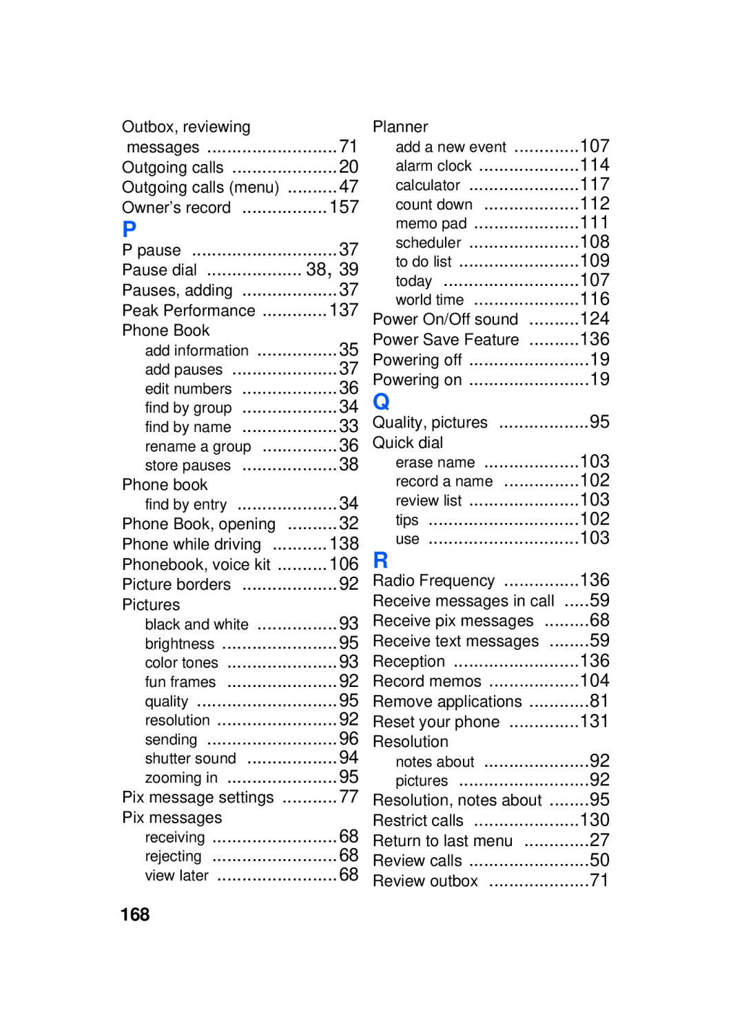 Samsung SCH-a610 manual 168 