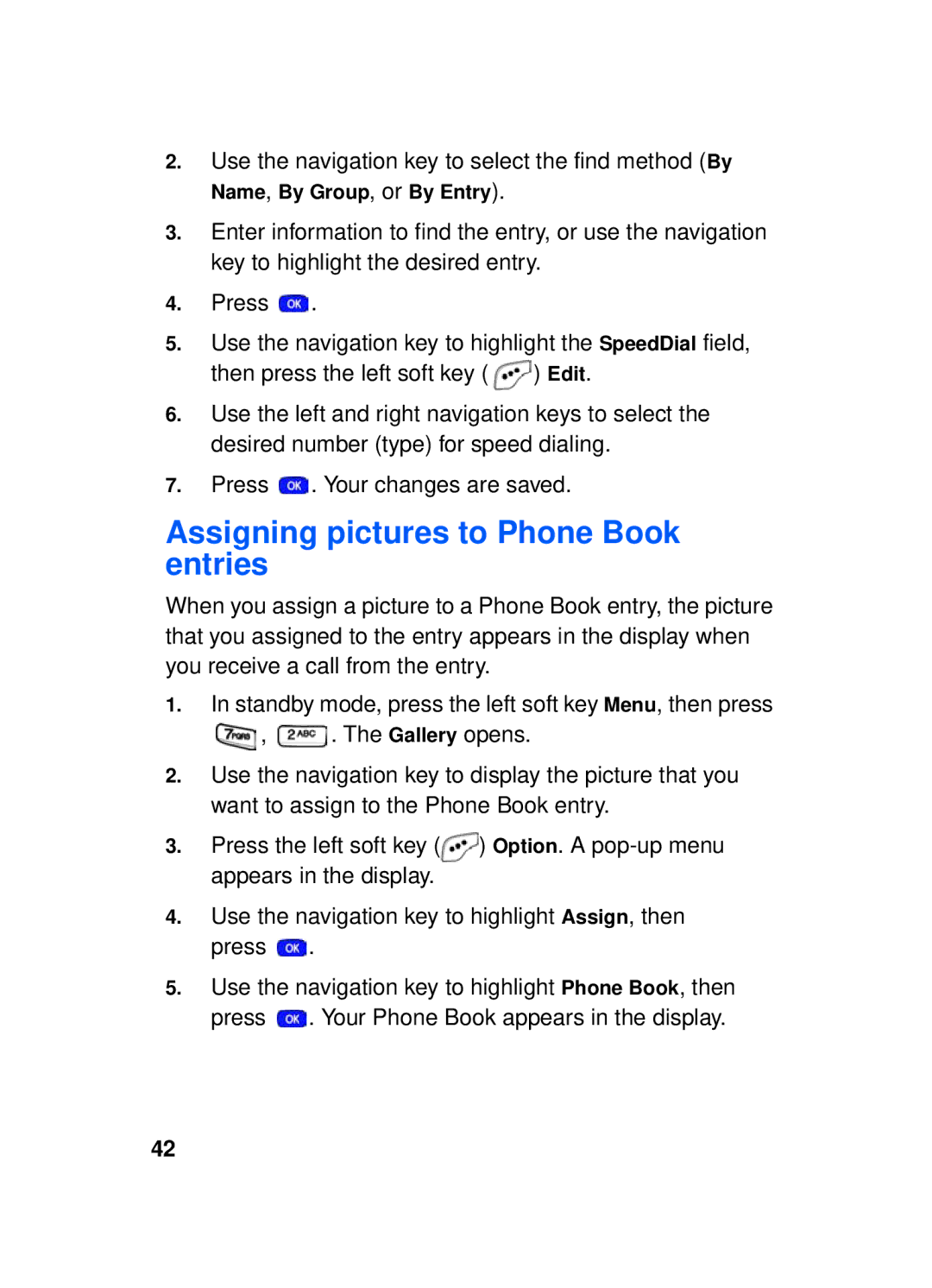 Samsung SCH-a610 manual Assigning pictures to Phone Book entries 