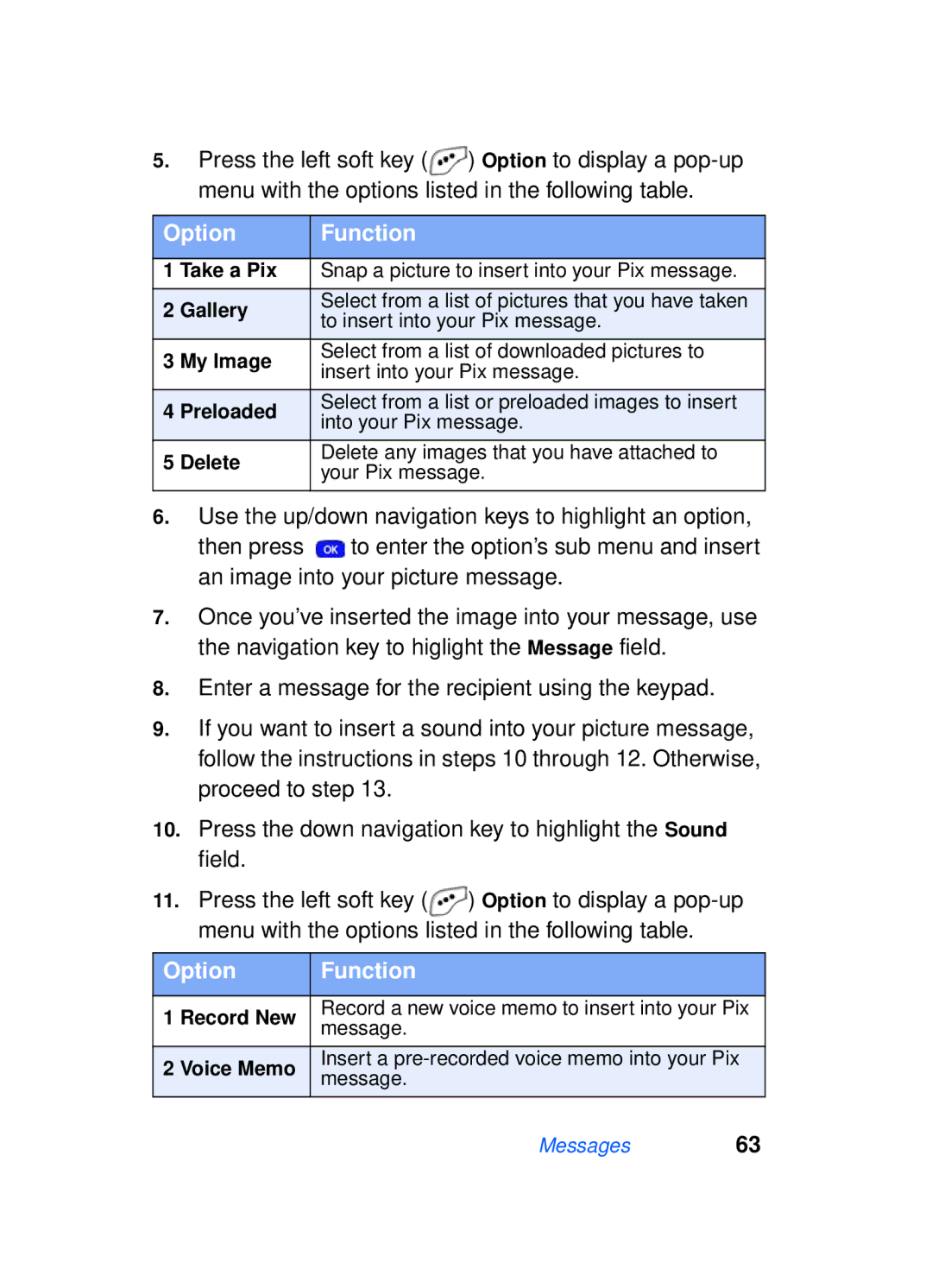 Samsung SCH-a610 manual Press the down navigation key to highlight the Sound field 