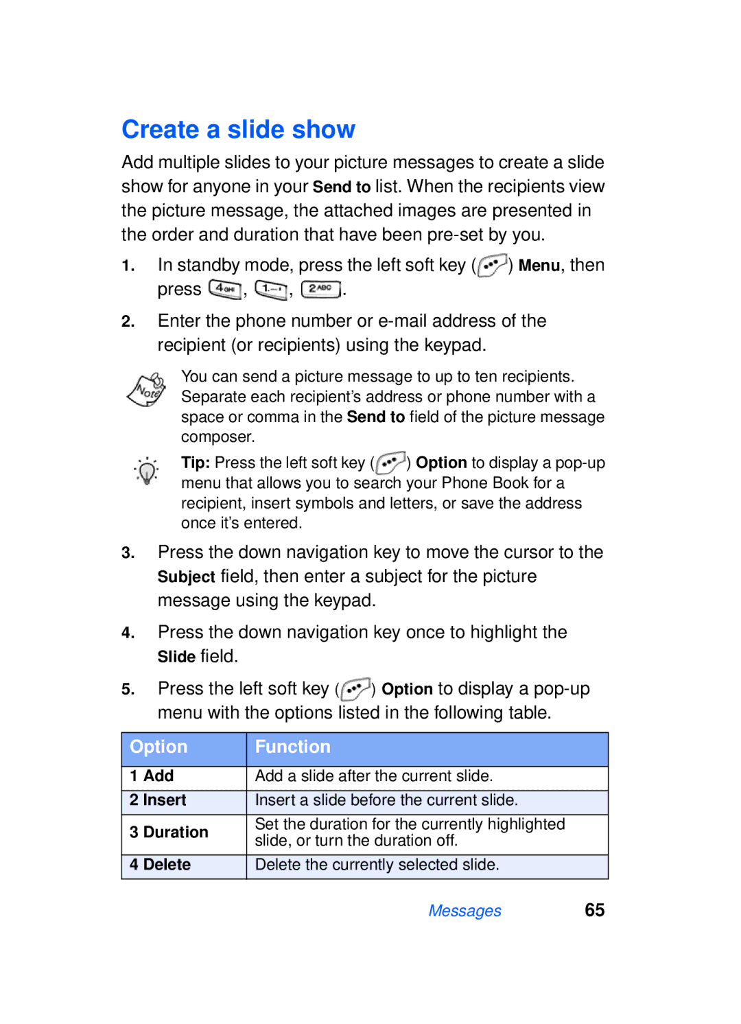 Samsung SCH-a610 manual Create a slide show 