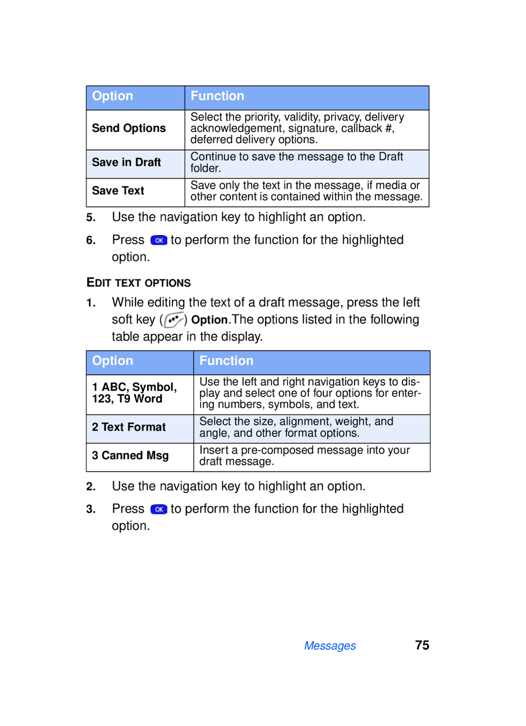 Samsung SCH-a610 manual ABC, Symbol, 123, T9 Word 