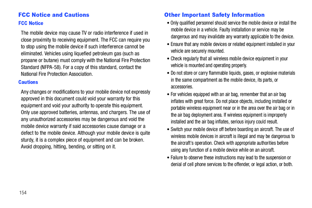 Samsung SCH-I500RKAUSC user manual FCC Notice and Cautions, Other Important Safety Information 