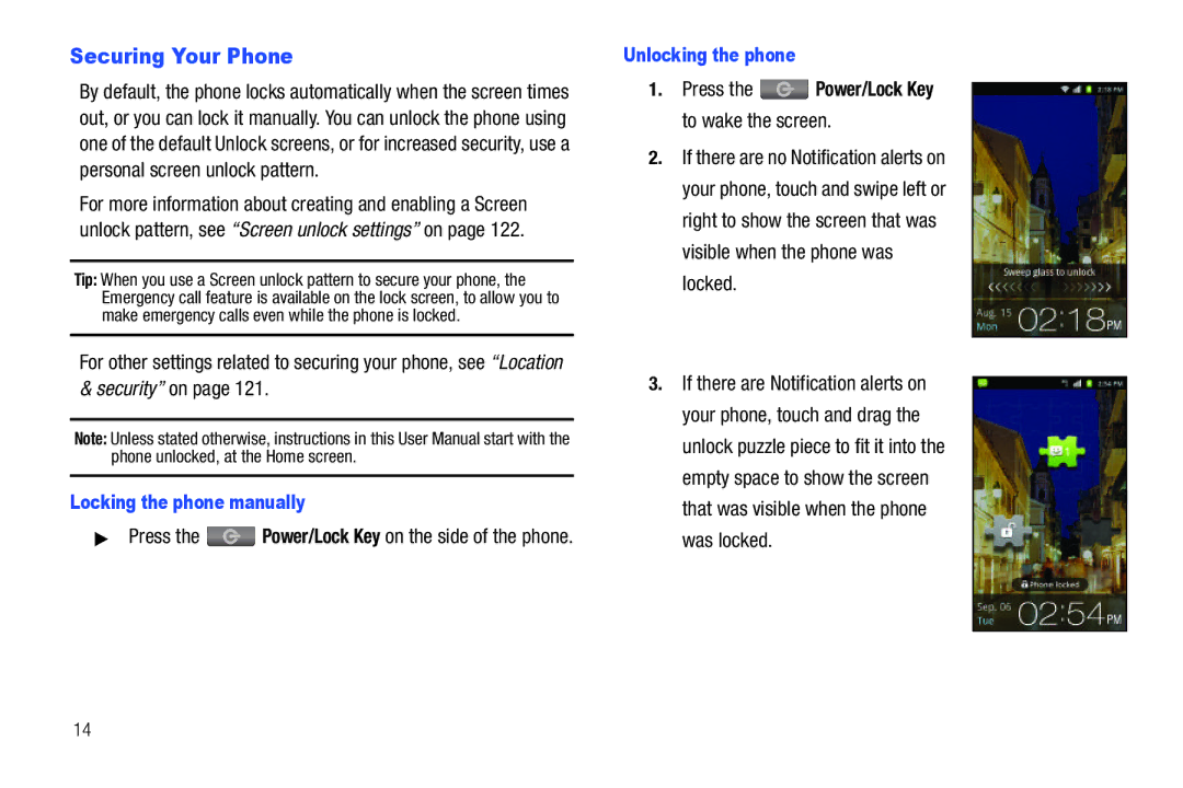 Samsung SCH-I500RKAUSC user manual Securing Your Phone, Security on, Locking the phone manually, Unlocking the phone 