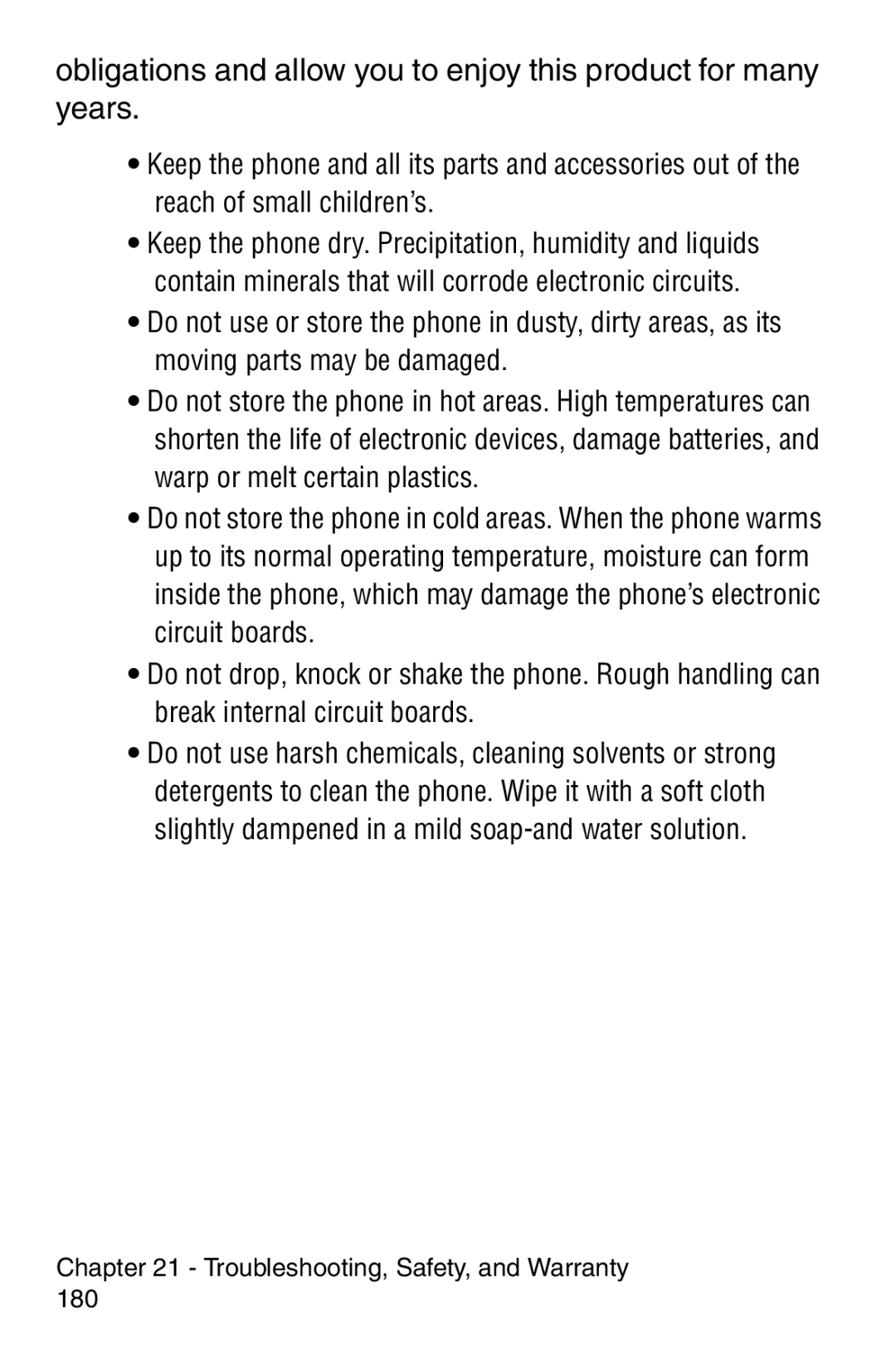 Samsung SCH-i700 Series manual Troubleshooting, Safety, and Warranty 180 