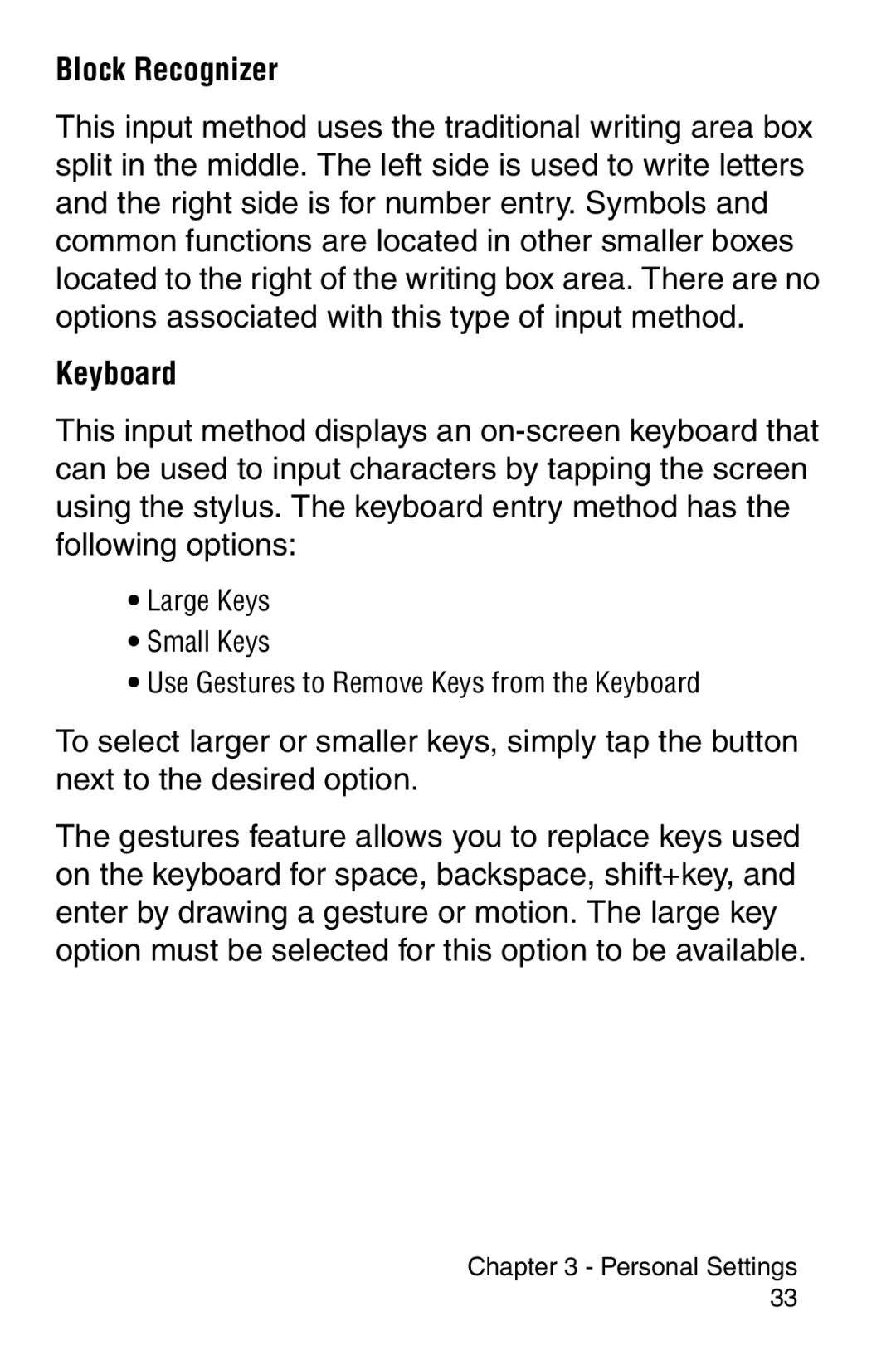 Samsung SCH-i700 Series manual Block Recognizer, Keyboard 