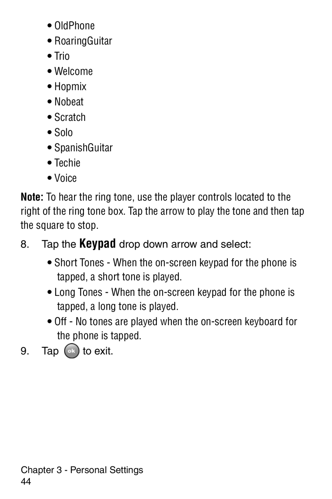 Samsung SCH-i700 Series manual Personal Settings 