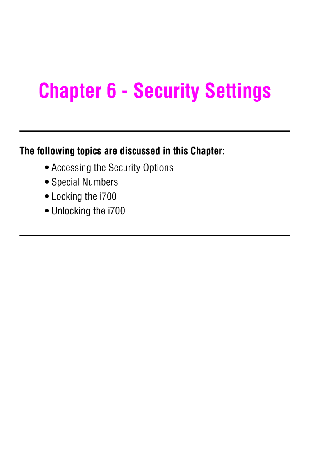 Samsung SCH-i700 Series manual Security Settings 