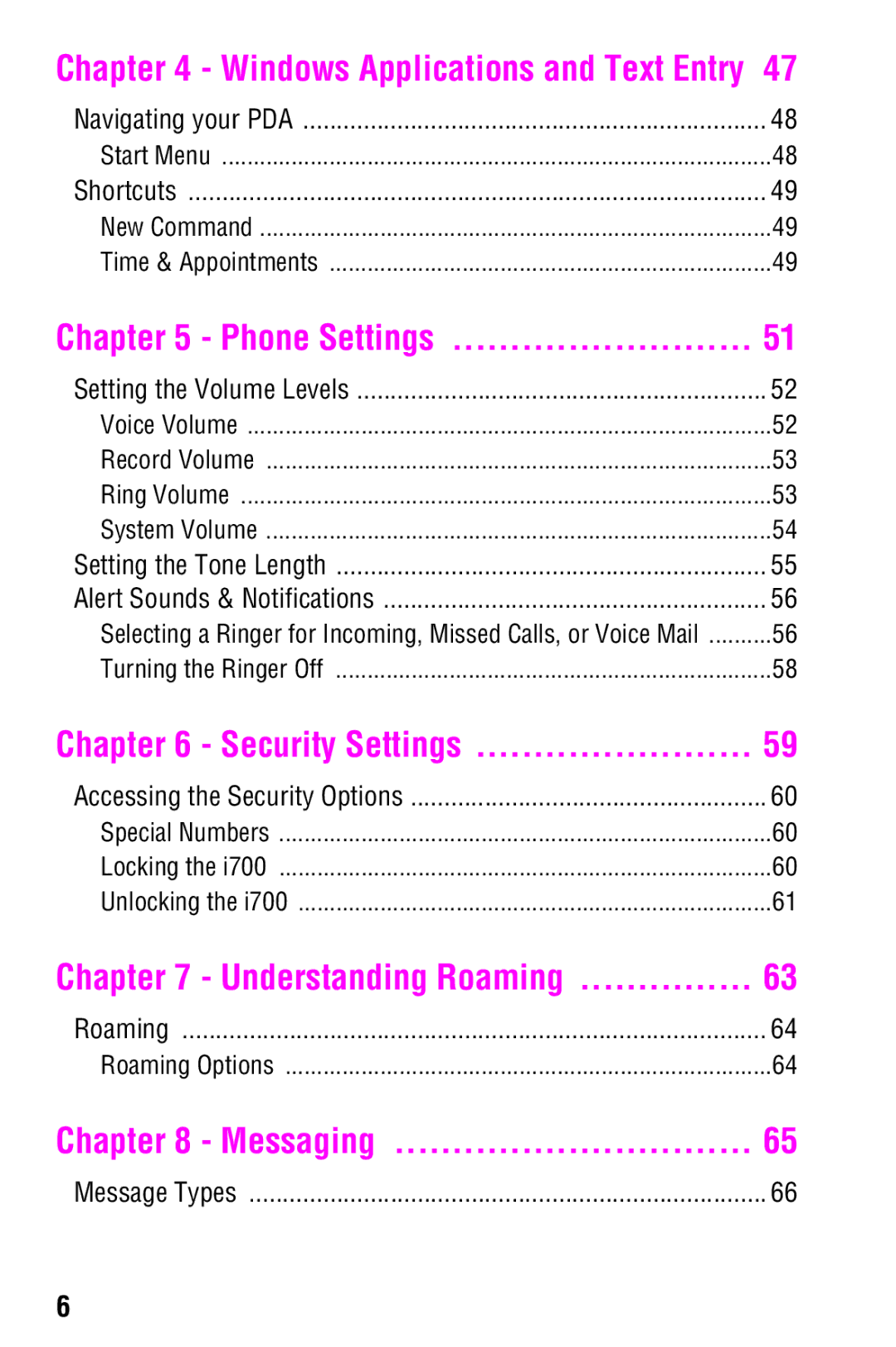 Samsung SCH-i700 Series manual Messaging, Phone Settings 