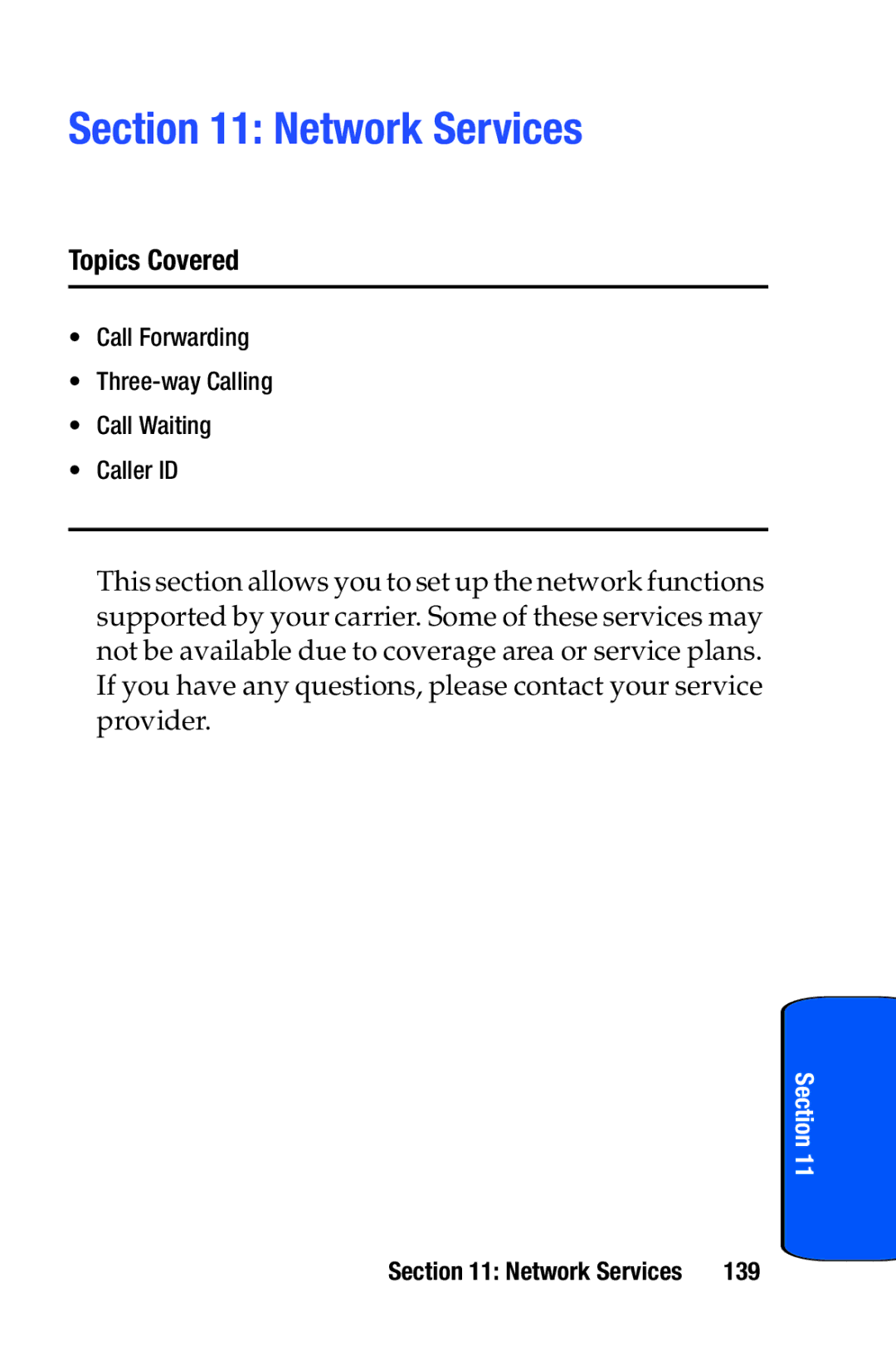 Samsung SCH-i730 manual Network Services, 139 