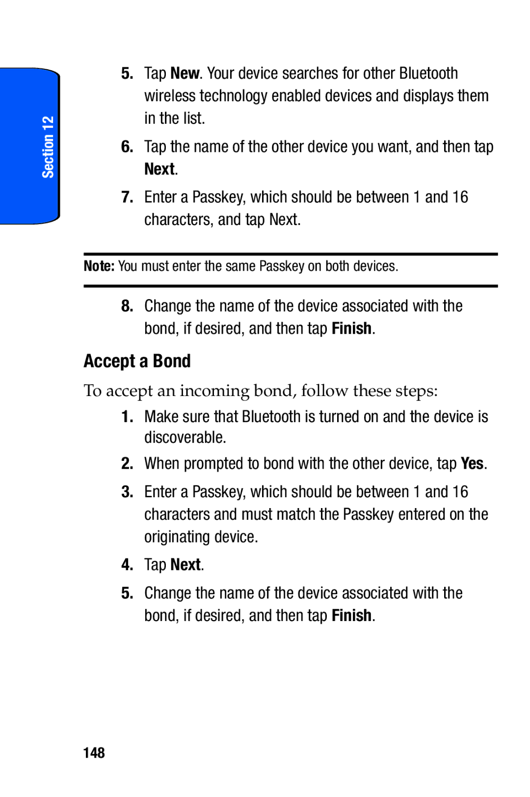 Samsung SCH-i730 manual Accept a Bond, 148 