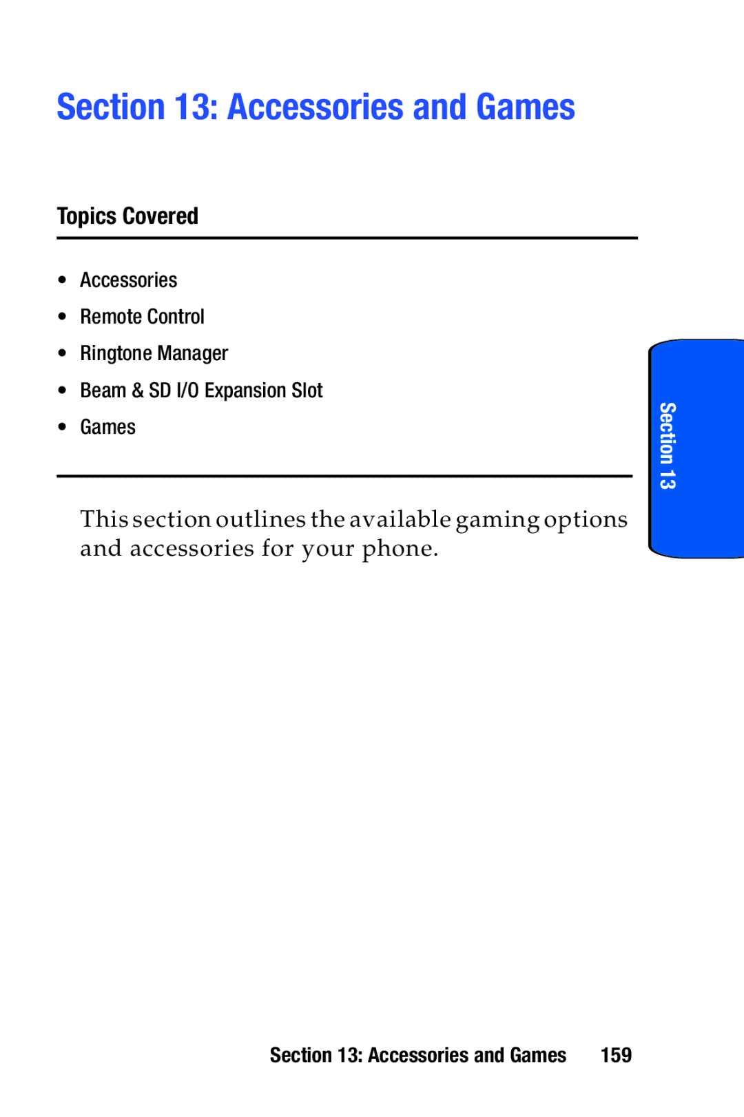 Samsung SCH-i730 manual Accessories and Games, 159 