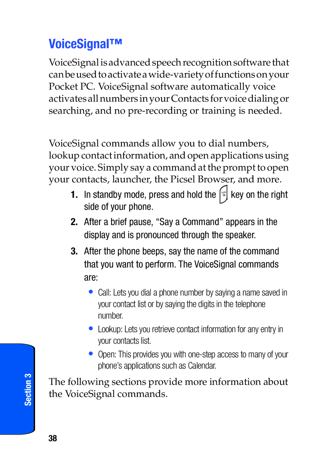 Samsung SCH-i730 manual VoiceSignal, Side of your phone 