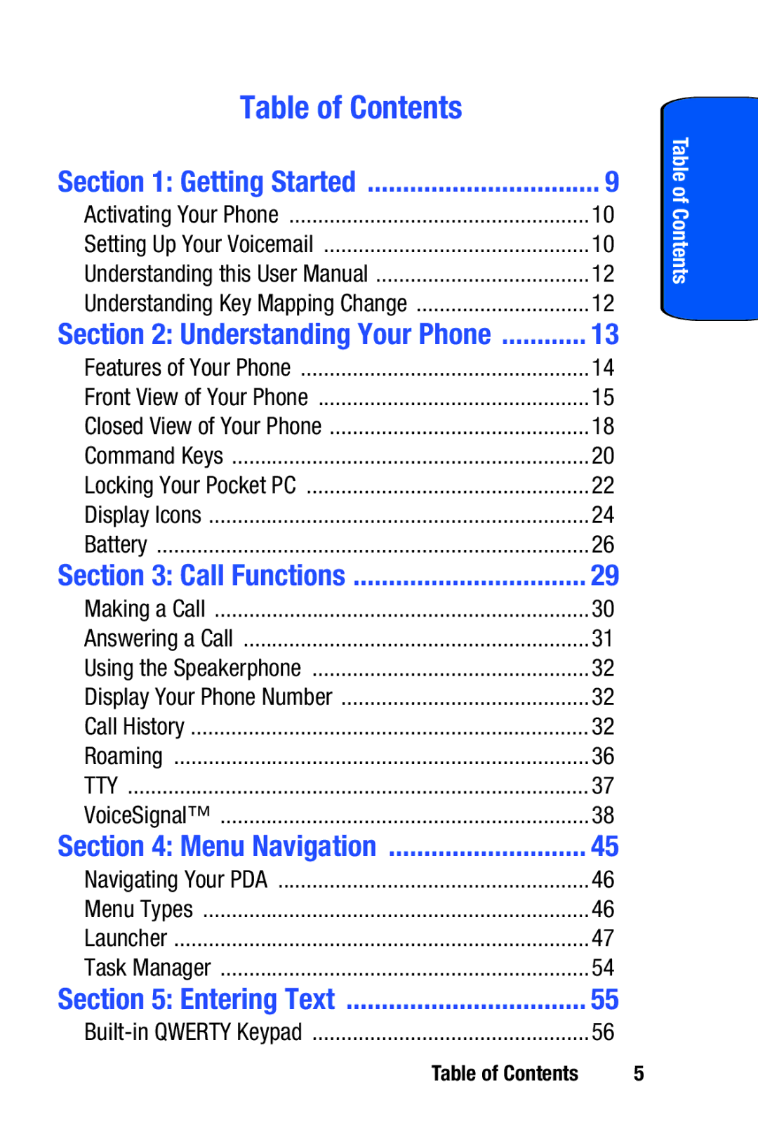 Samsung SCH-i730 manual Table of Contents 