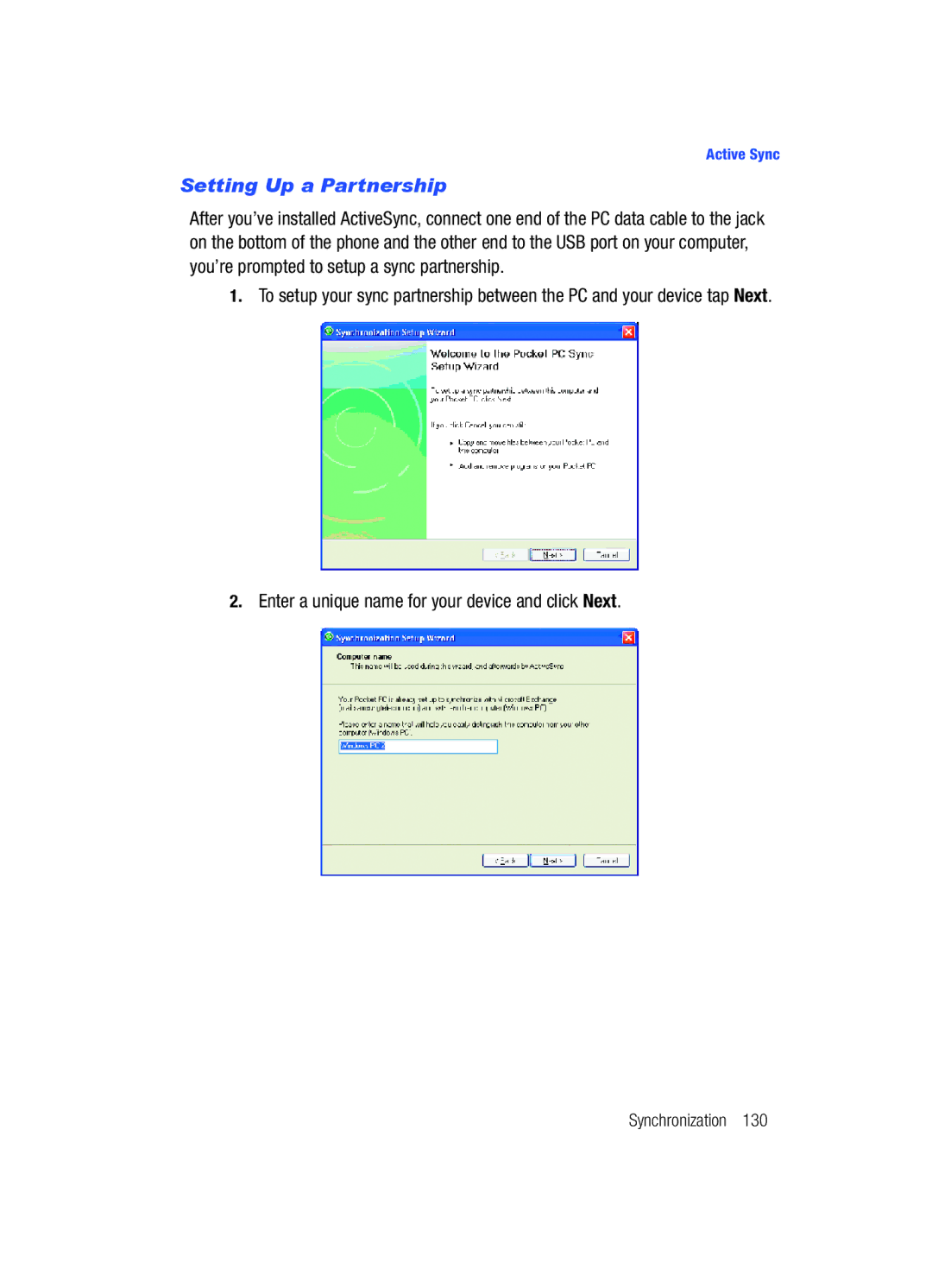 Samsung SCH-i760 user manual Setting Up a Partnership 