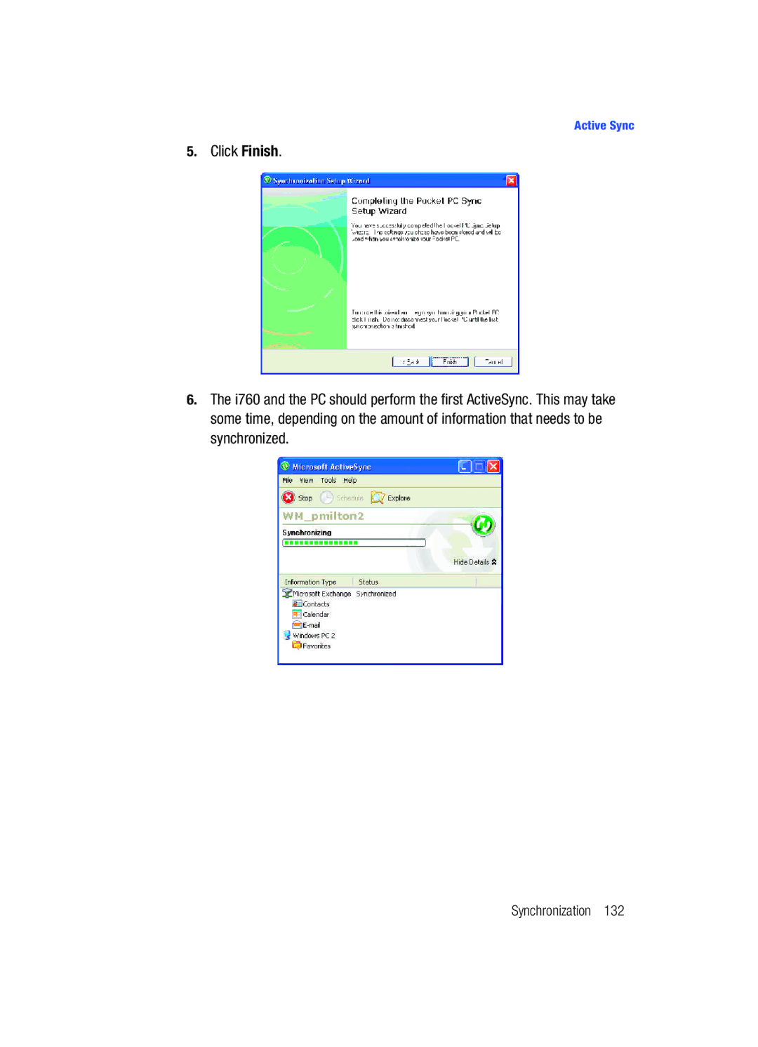 Samsung SCH-i760 user manual Synchronization 