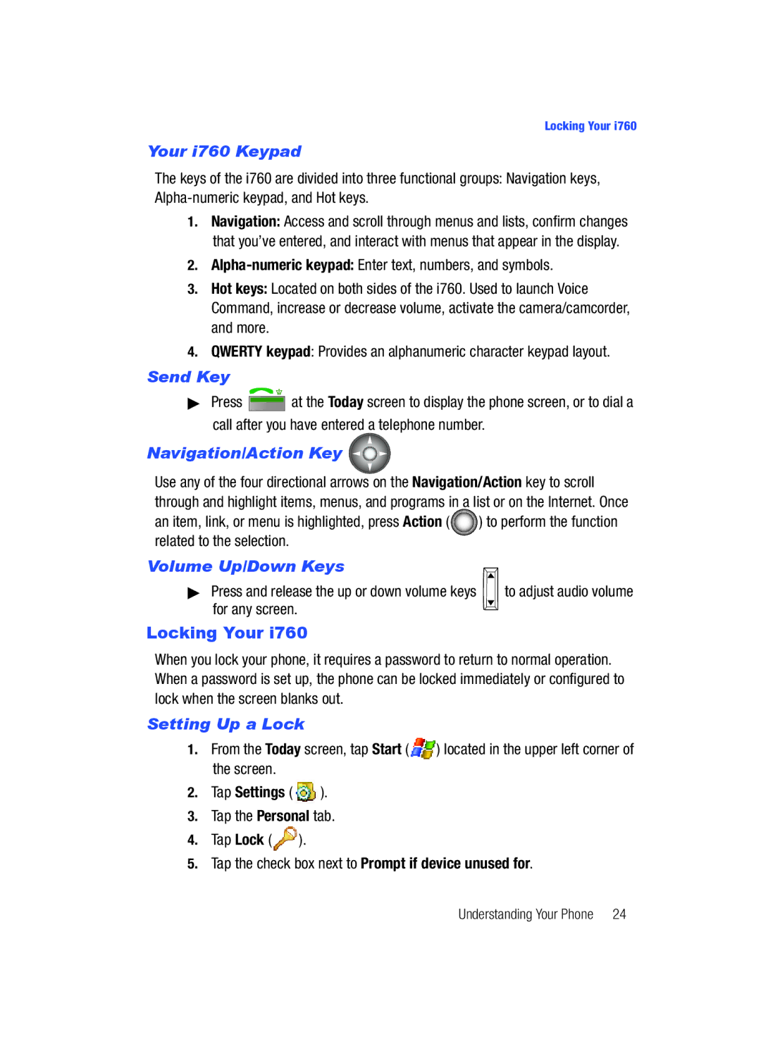 Samsung SCH-i760 user manual Locking Your 