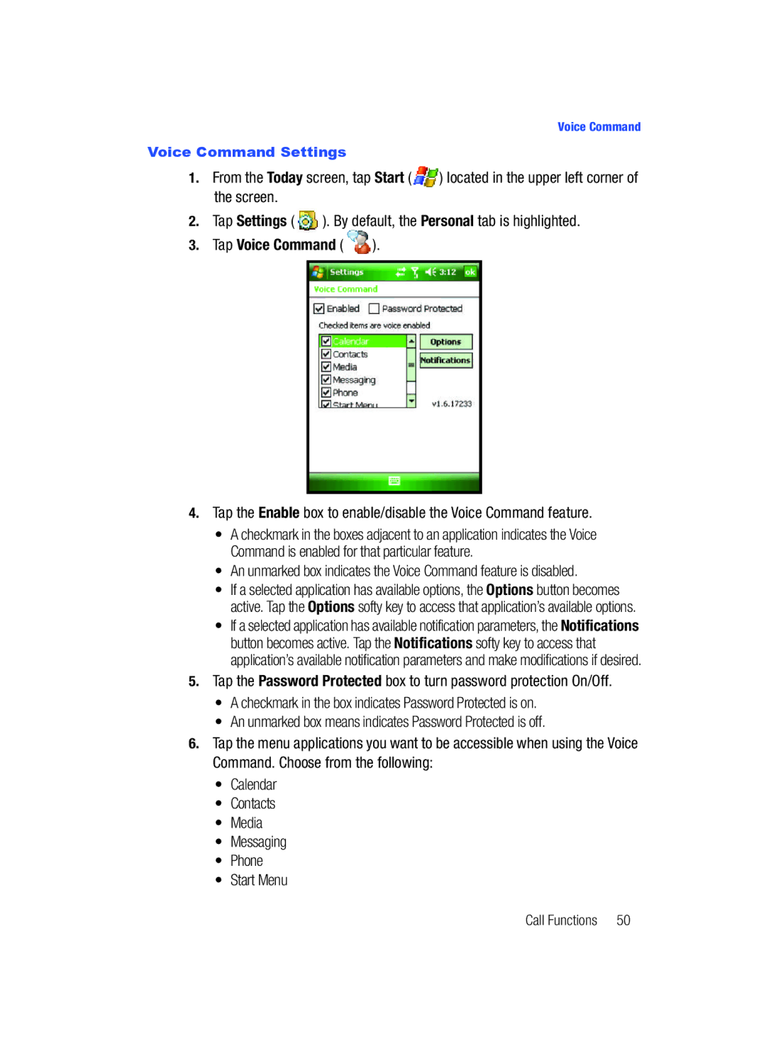 Samsung SCH-i760 user manual Tap Voice Command 