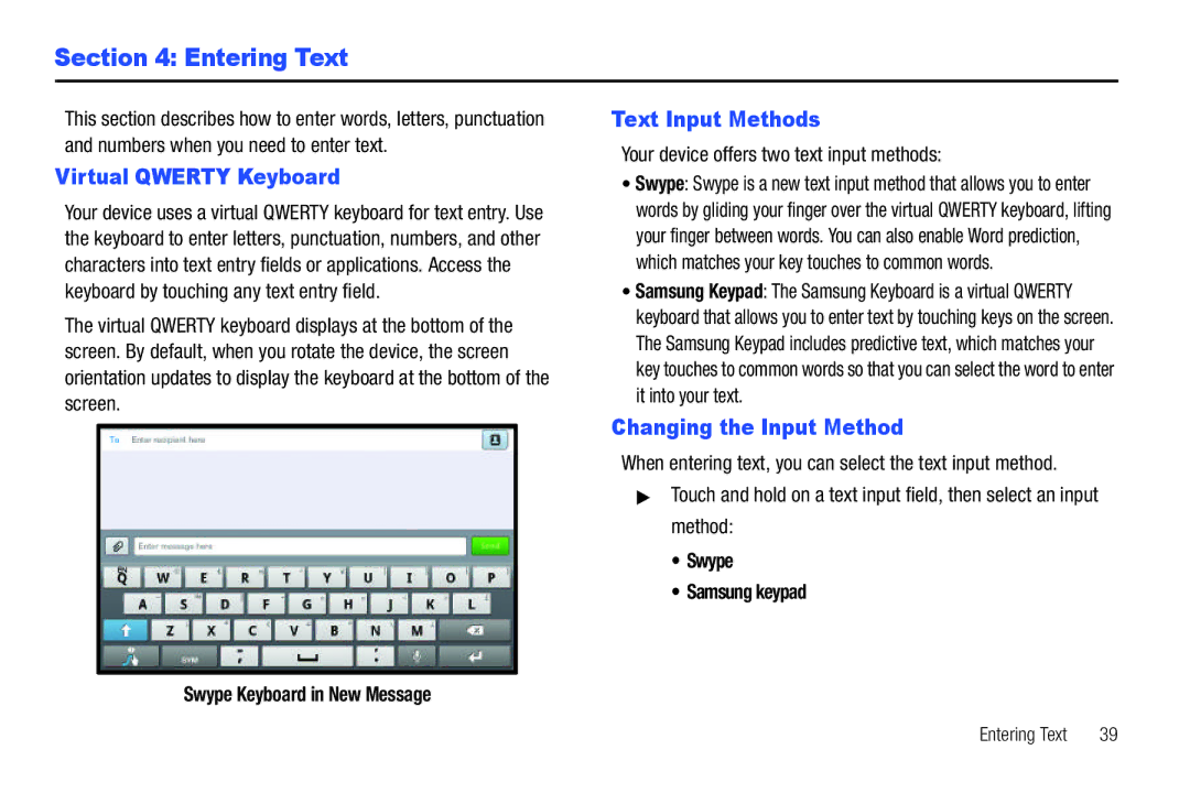 Samsung SCH-I800BKAVZW user manual Entering Text, Virtual Qwerty Keyboard, Text Input Methods, Changing the Input Method 