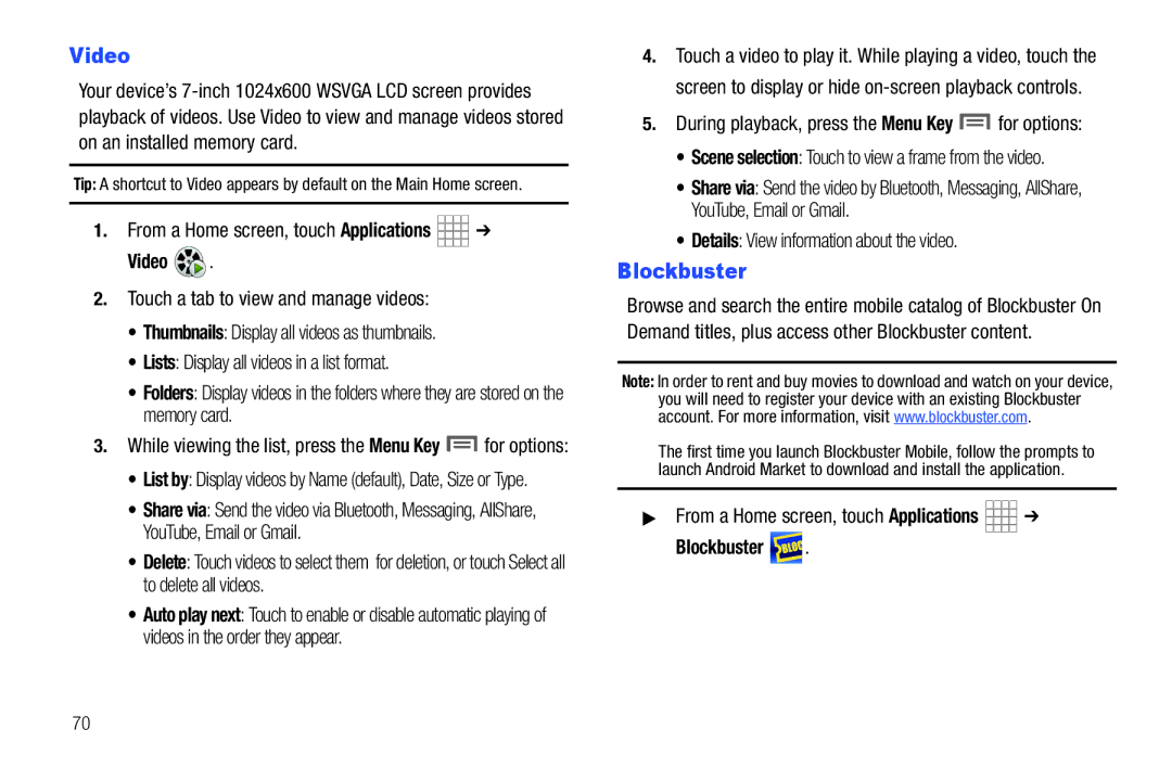 Samsung SCH-I800BKAVZW user manual Video, Blockbuster, Details View information about the video 