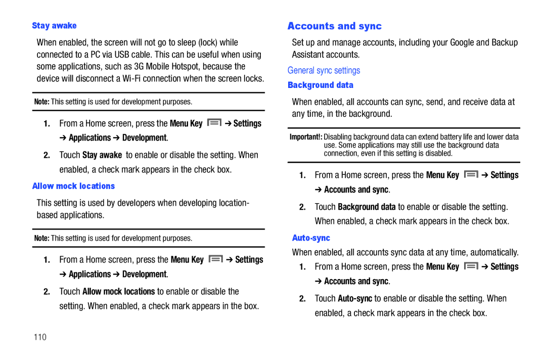 Samsung SCH-I800NSAUSC user manual Accounts and sync, General sync settings 