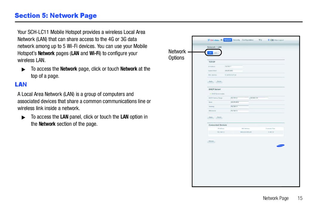 Samsung SCH-I915TSAVZW user manual Network, Lan 